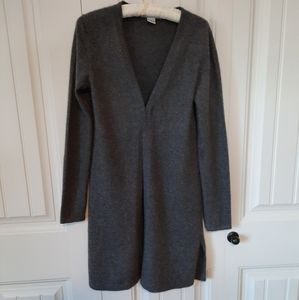 Gray duster sweater 100% cashmere